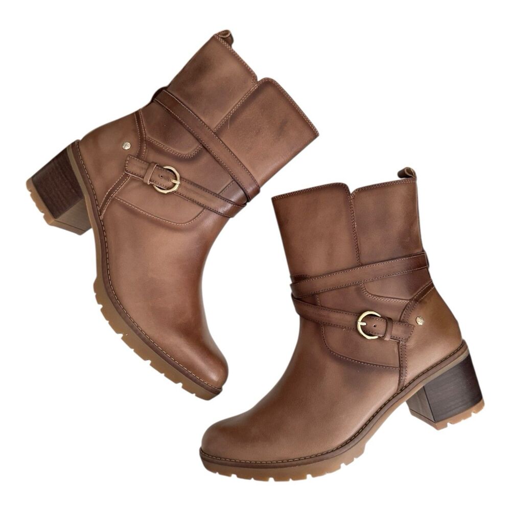 PIKOLINOS‎ Llanes High Ankle Boot With Heel Brandy EU 40/US 9-9.5 $230 W7H-8507 - Picture 2 of 8